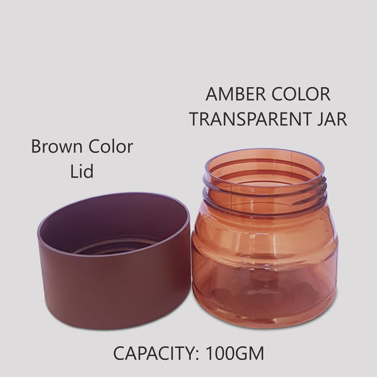 Amber Coffee Jar With Chocolate Brown  Lid For Cream, Scrub, Body Lotion-100 gm [ZMJ08]